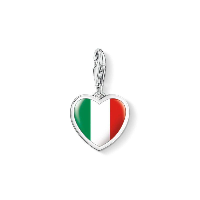Thomas Sabo Silver Italy Flag Heart Charm 1408-603-7
