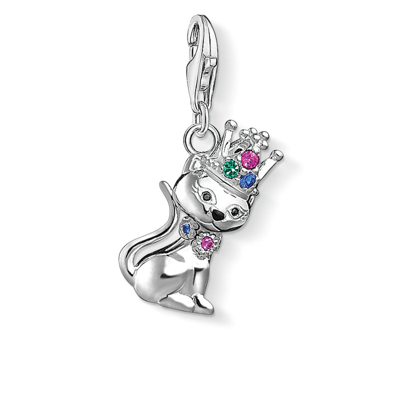 Thomas Sabo Cat With Crown Charm Silver 1486-338-7