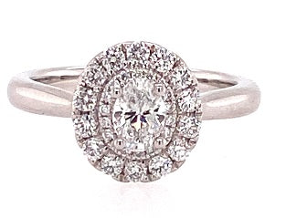 Platinum Diamond Halo Cluster Ring - 14892C12
