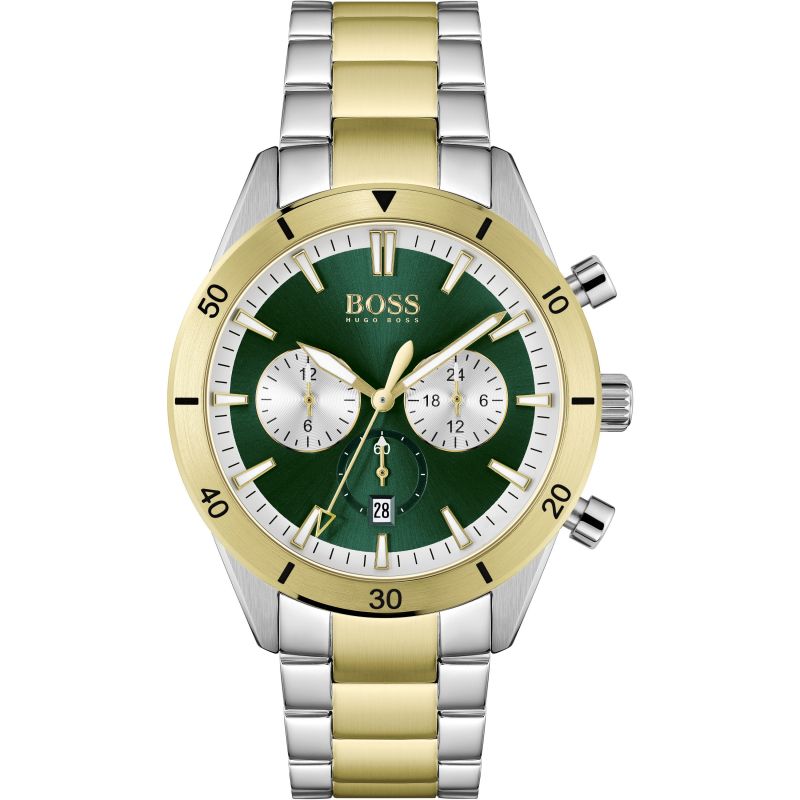 BOSS 2 tone Green Dial watch 1513872