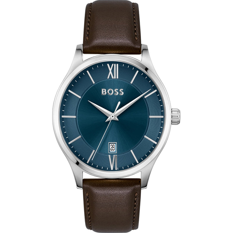Hugo Boss Brown Strap Blue Dial Watch 1513955