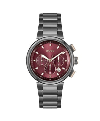 BOSS  Grey S/S Red Dial 1514000