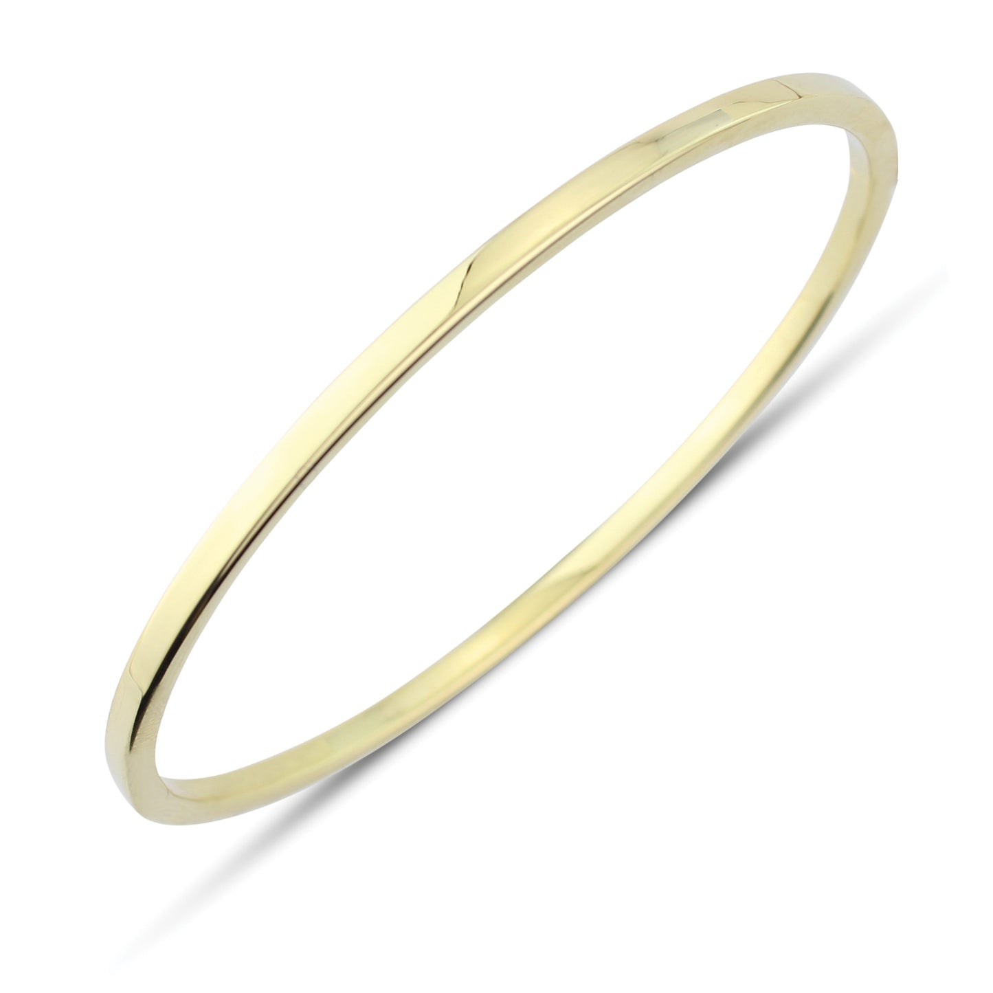9ct Gold Bangle - Hinged - Flat Tube
