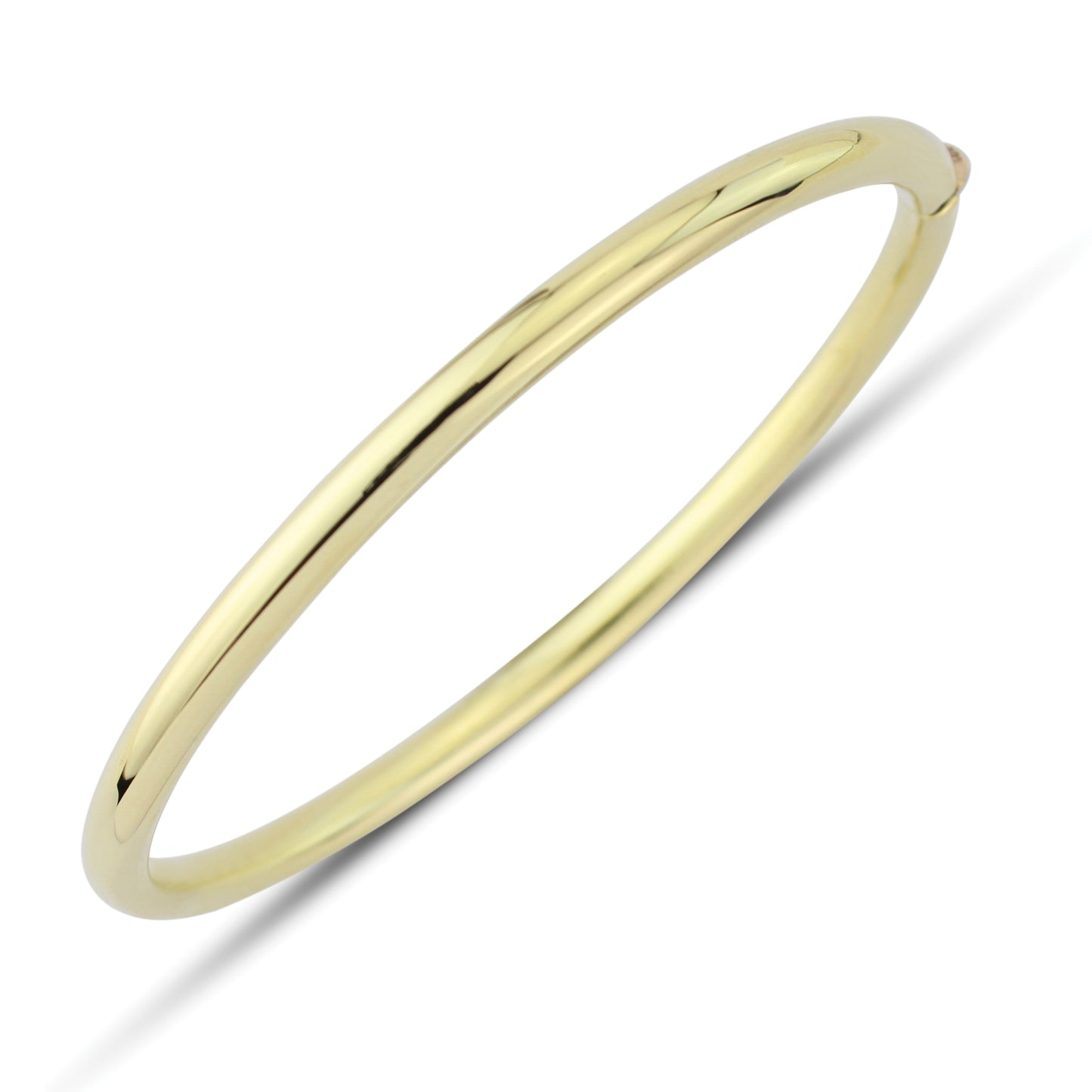 9ct Gold Hinged Bangle - Rounded