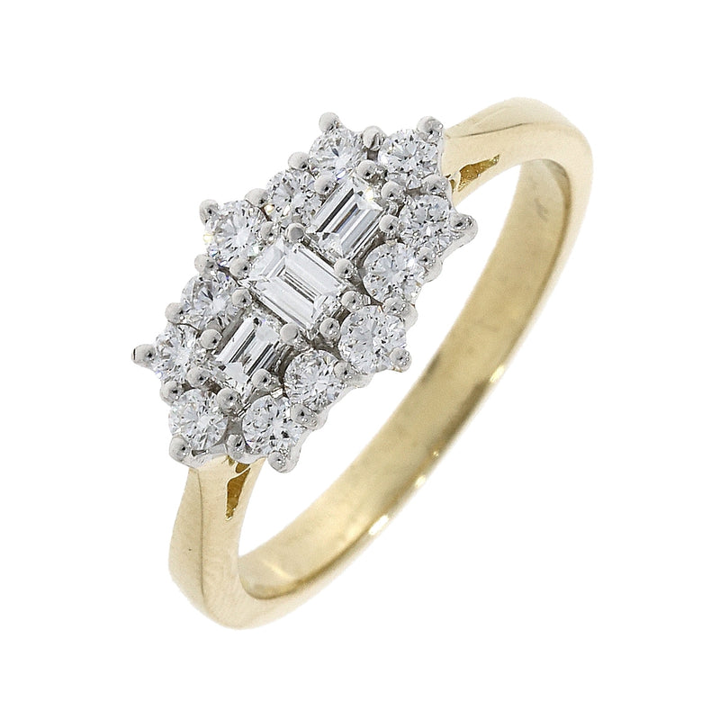 18ct Gold Diamond Cluster Ring 1U