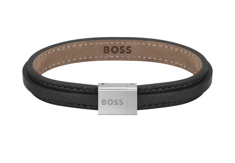 Hugo Boss Black Leather Gents Bracelet 1580328M