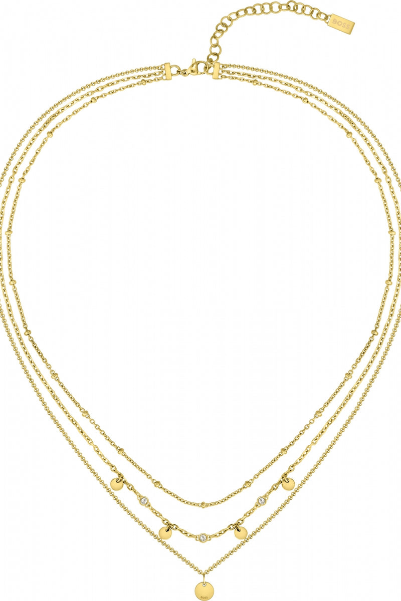 BOSS Gold Tone Triple layer Necklace 1580334