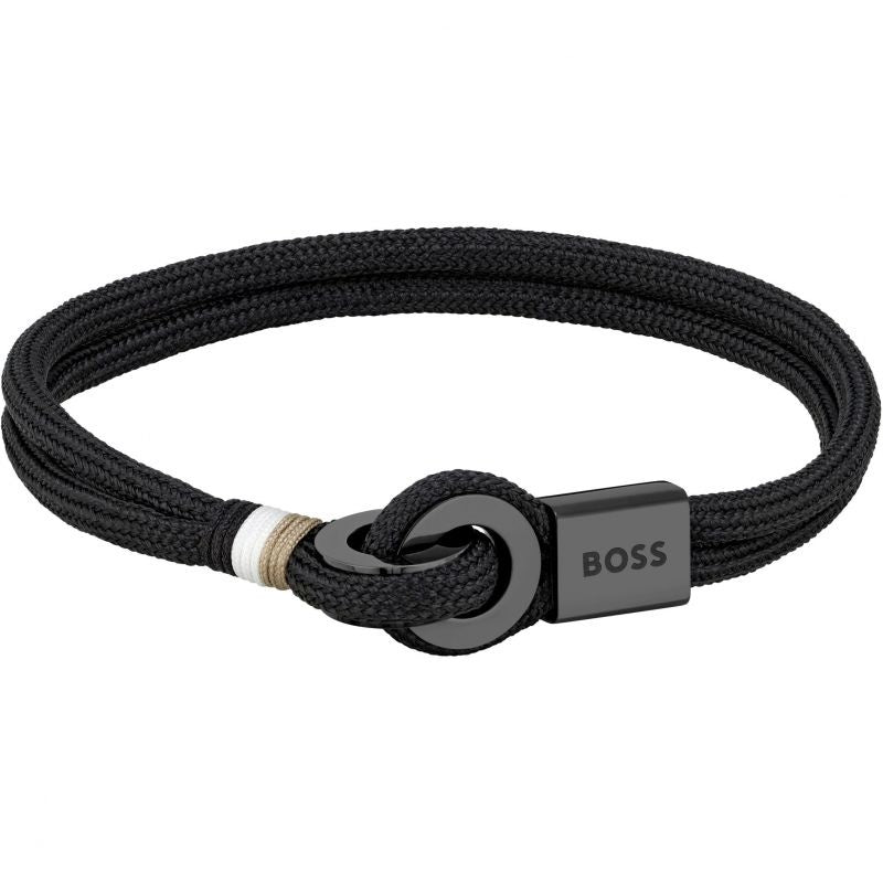 Gents BOSS Thad Sport Nylon Black Cord Bracelet 1580472M