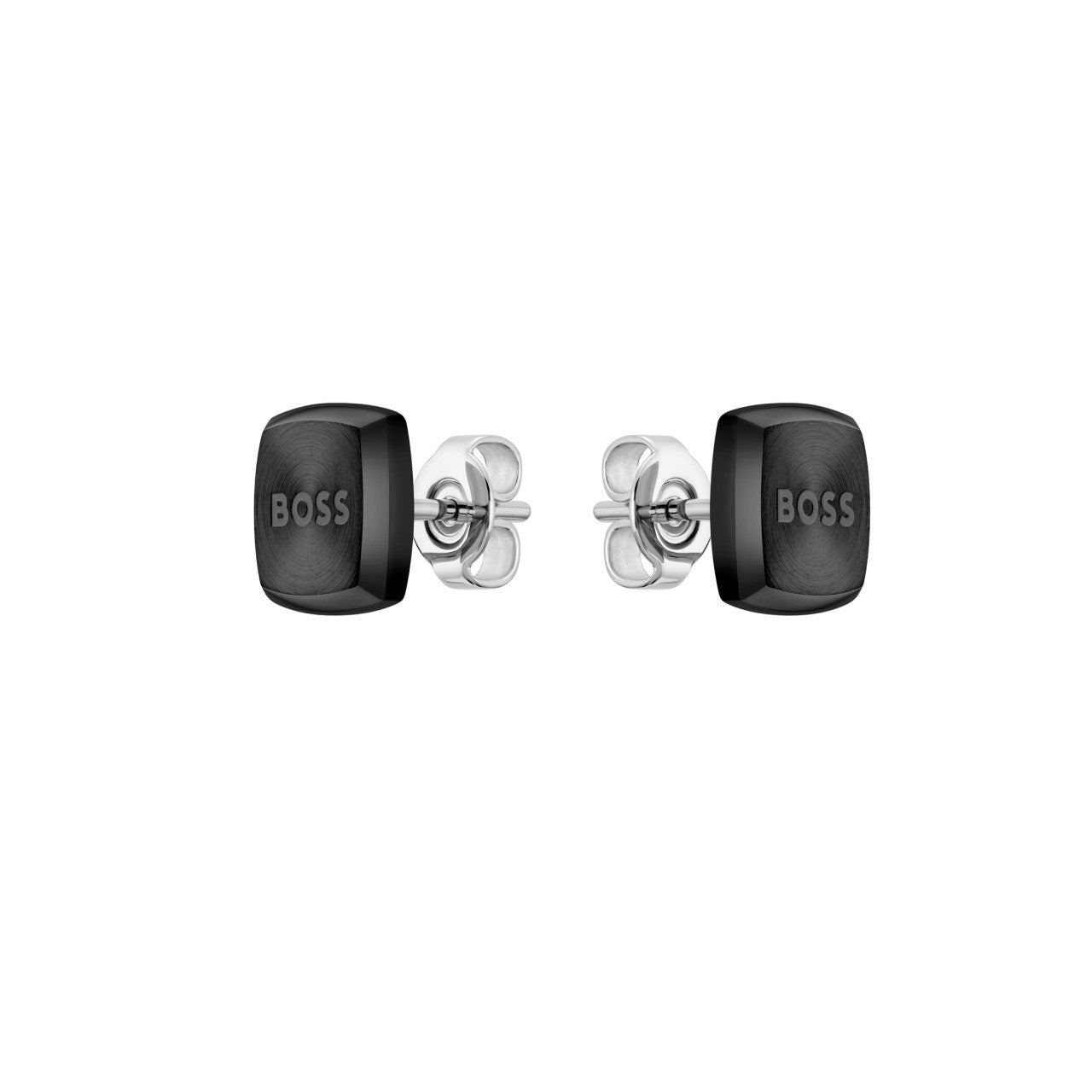 Boss Gents BOSS Yann Black IP Square Earrings 1580474