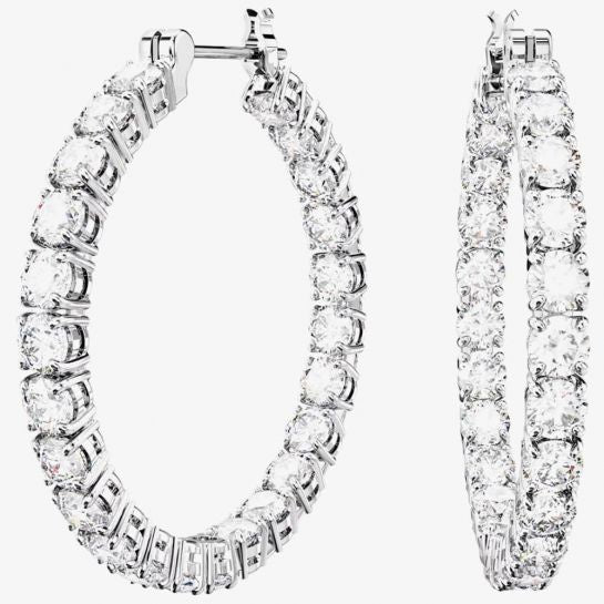 Swarovski Matrix White Cubic Zirconia Hoop Earrings 5647715