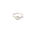 Platinum Diamond Halo Set Ring with Diamond Shoulders 0.57ct - 55391A-40