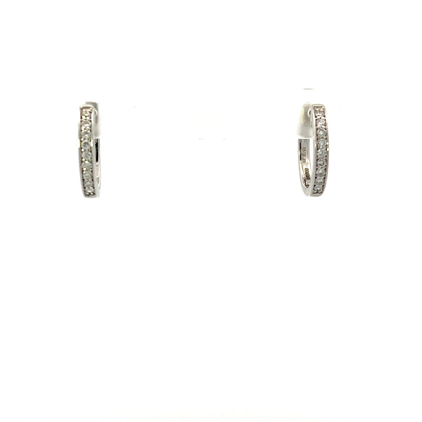 9ct White Gold Diamond Huggie Earrings 0.25ct