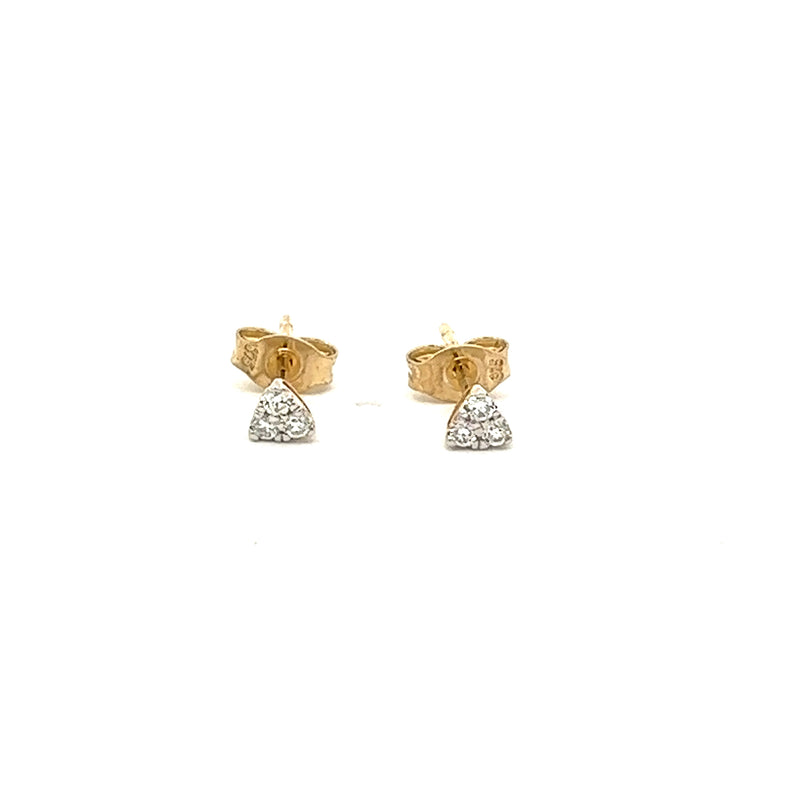 9ct Yellow Gold Trilogy Earrings 0.10ct