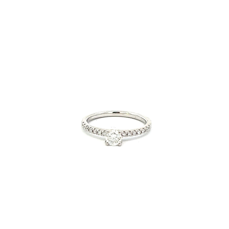 Platinum Solitaire Diamond Ring With Diamond Shoulders 0.52ct - RX5280/52