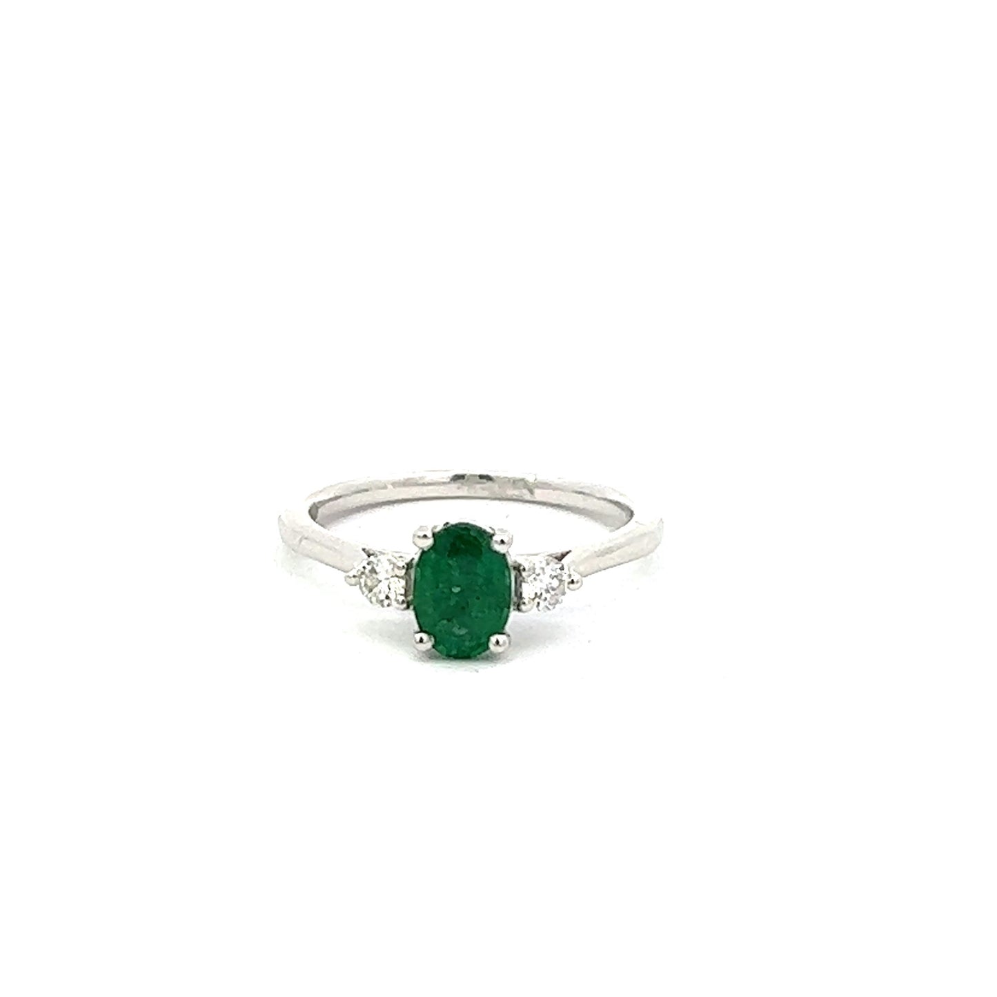 Platinum Emerald & Diamond Trilogy Ring