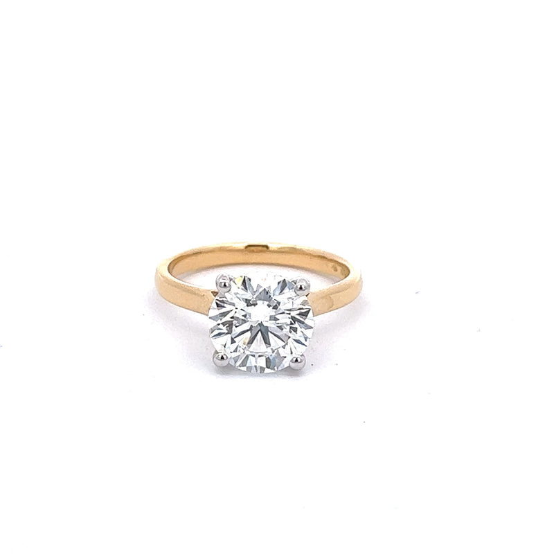 18ct Gold Brilliant Cut Lab Grown Solitaire Ring 2.90ct