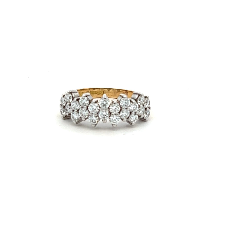 18ct Gold Diamond Cluster Ring - 22 Stones