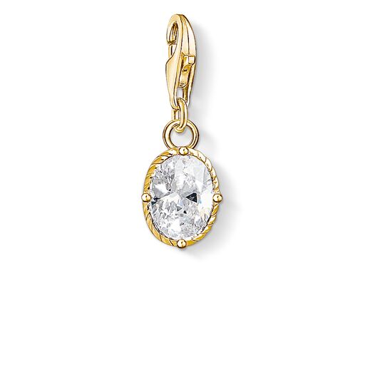 Thomas Sabo Yellow Gold Zirconia Vintage Look Stone Charm 1673-414-14