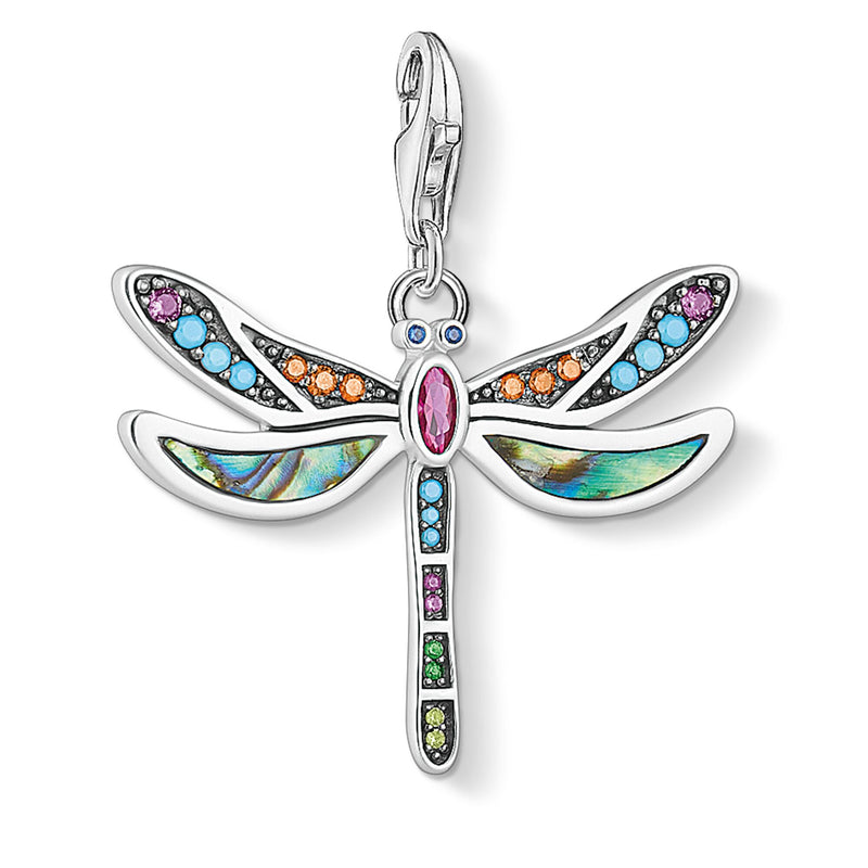 Thomas Sabo Sterling Silver Multistone Dragonfly Charm 1757-964-7