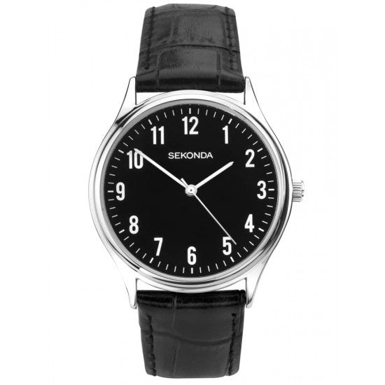 Sekonda Mens Classic Black Strap Watch 1777