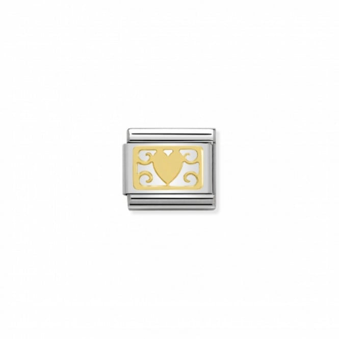 NOMINATION Composable Classic Symbols Plates Gold Decorations Plaque Link 030153/04