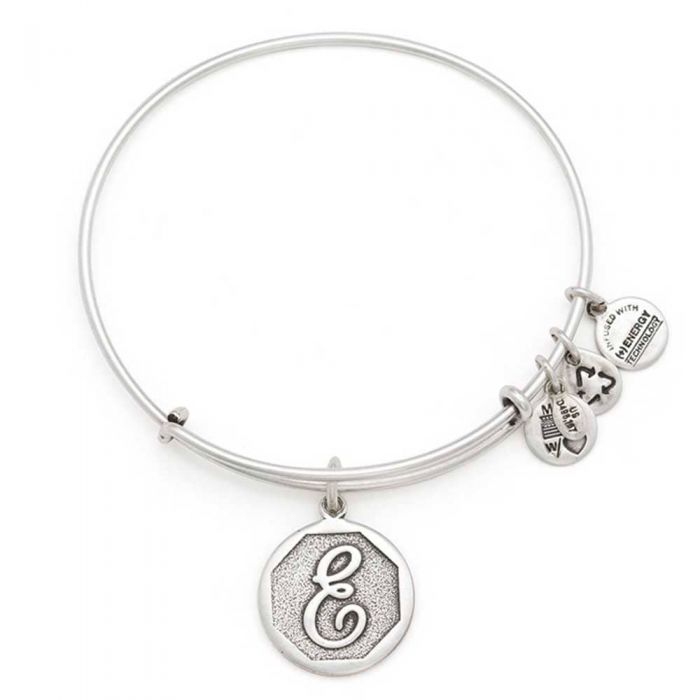 ALEX AND ANI Initial 'E' Charm Bangle A13EB14ES