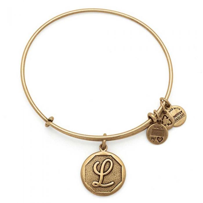 ALEX AND ANI Initial 'L' Charm Bangle A13EB14LG