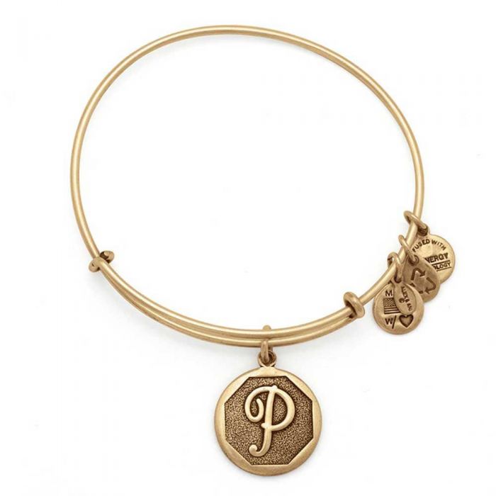ALEX AND ANI Initial 'P' Charm Bangle A13EB14PG