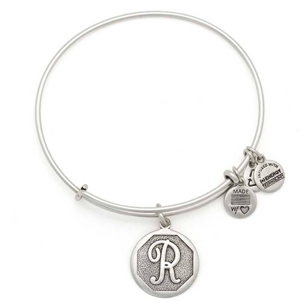 ALEX AND ANI Initial 'R' Charm Bangle A13EB14RS