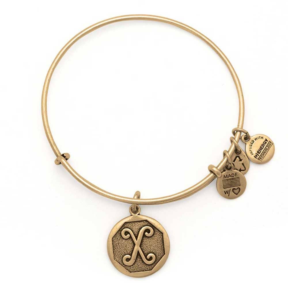 ALEX AND ANI Initial 'X' Charm Bangle A13EB14XG