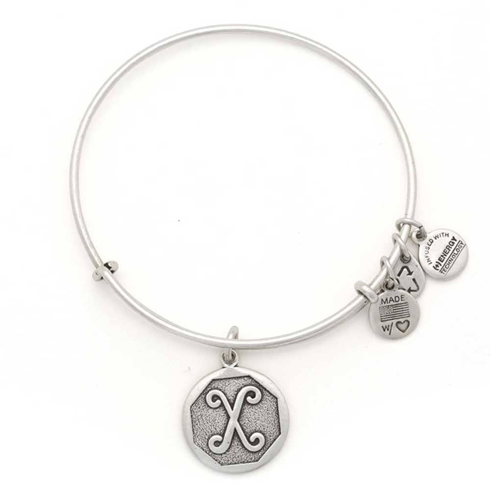 ALEX AND ANI Initial 'X' Charm Bangle A13EB14XS