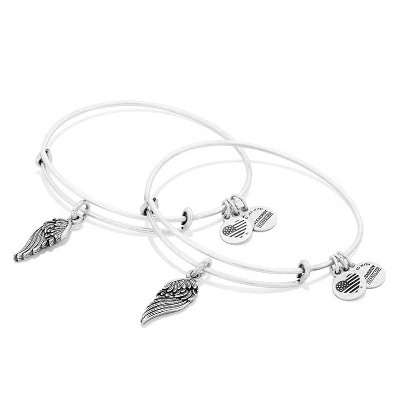 ALEX AND ANI Wings Set of 2 Charm Bangles A16EB64RS