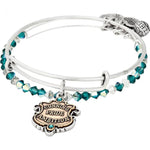 ALEX AND ANI Silver Slytherin Motto Bangle Set AS18HP49TTRS