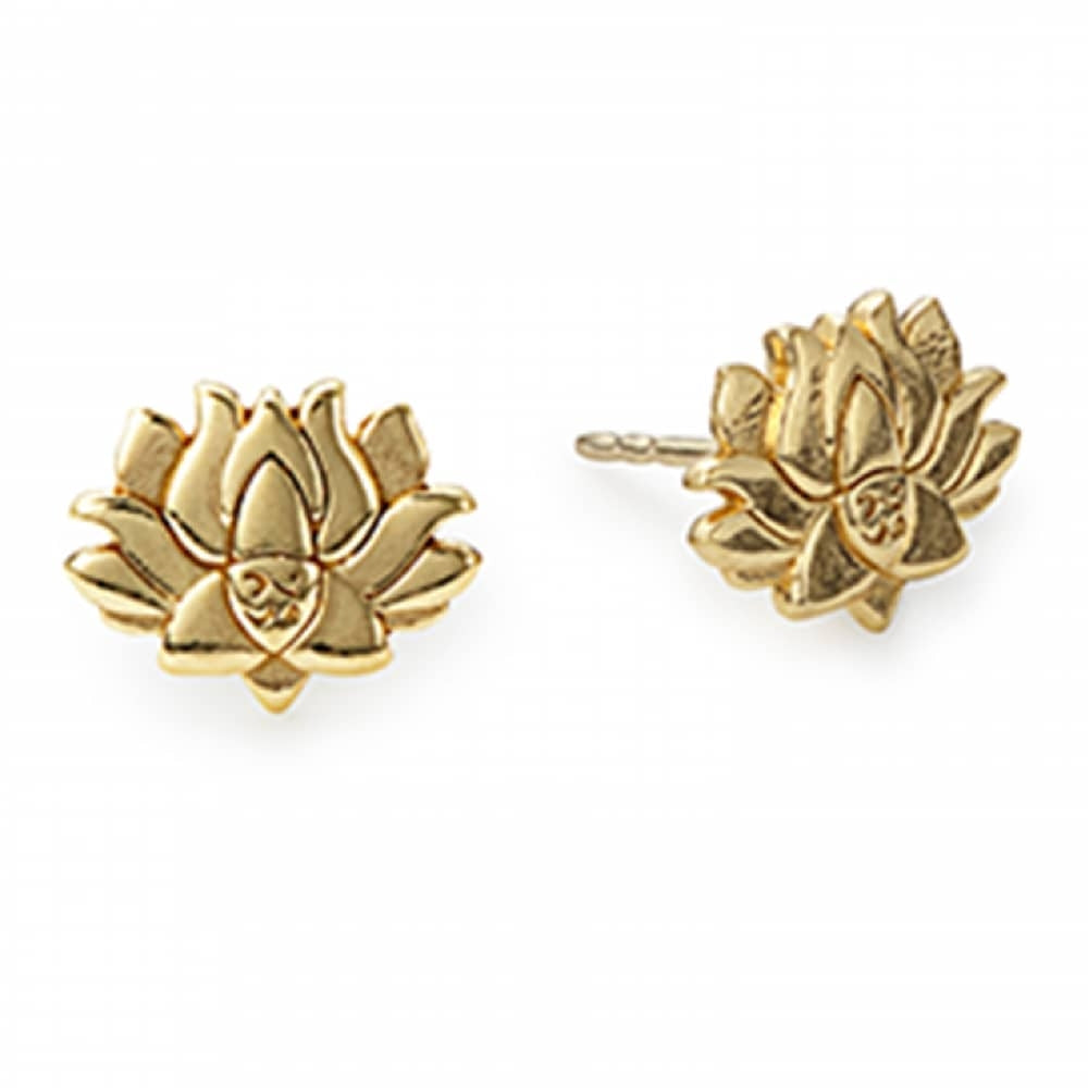 ALEX AND ANI Gold Plated Lotus Peace Petal Earrings PC14SPE04G