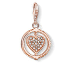 Thomas Sabo Rose Gold Plated Cubic Zirconia Rotating Heart Charm 1859-416-14