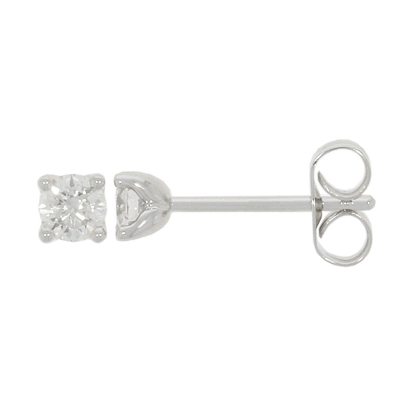 18ct White Gold Diamond Stud Earrings 0.34ct - 4 Claw