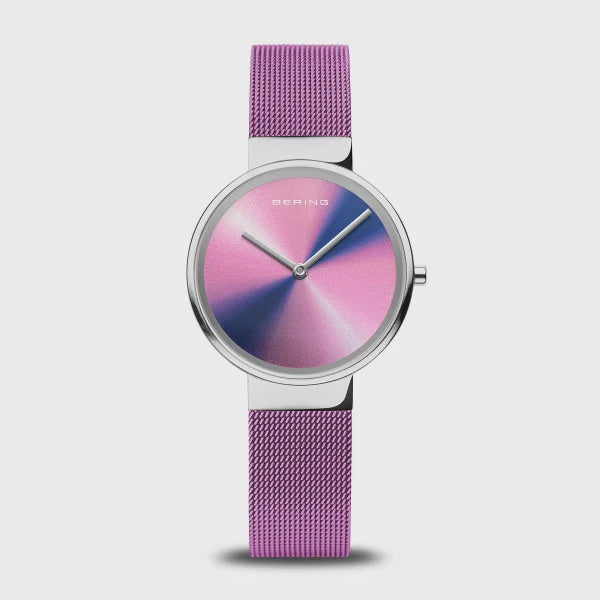 Bering Purple Mesh Strap Sunray Dial Watch 19031-909