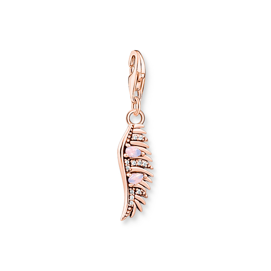 Thomas Sabo Rose Plated Pheonix Feather Charm Pendant with Rose Stones 1906-323-9