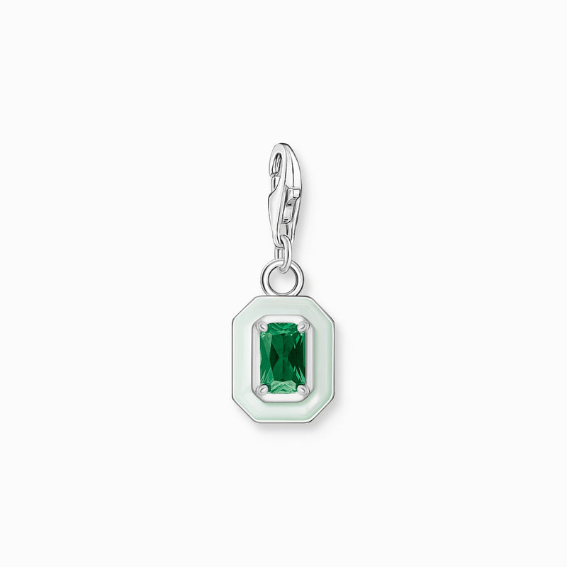 Thomas Sabo Charm pendant green stone silver 1917-496-6