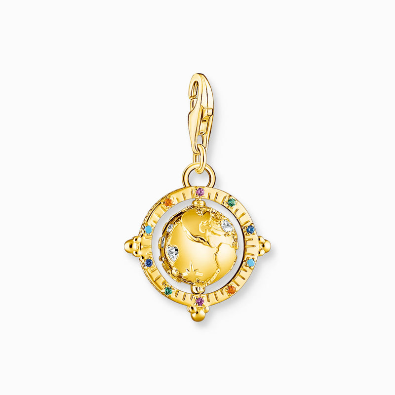 Thomas Sabo Charm pendant colourful globe gold plated 1923-488-7