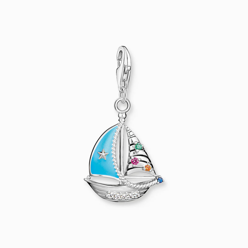 Thomas Sabo Charm pendant turquoise sailing boat silver 1927-340-7