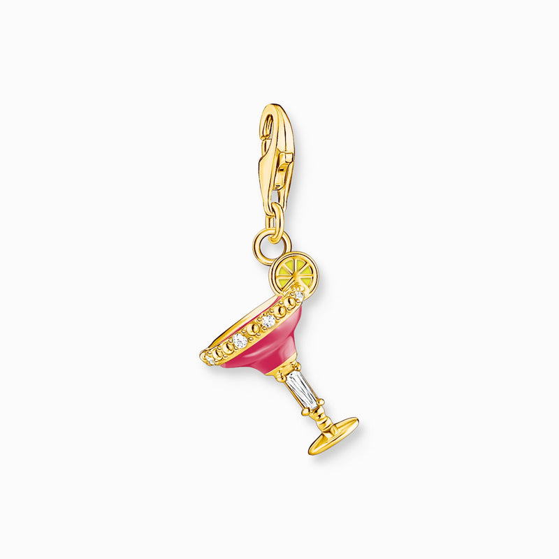 Thomas Sabo Charm pendant red cocktail glass gold plated 1931-565-9