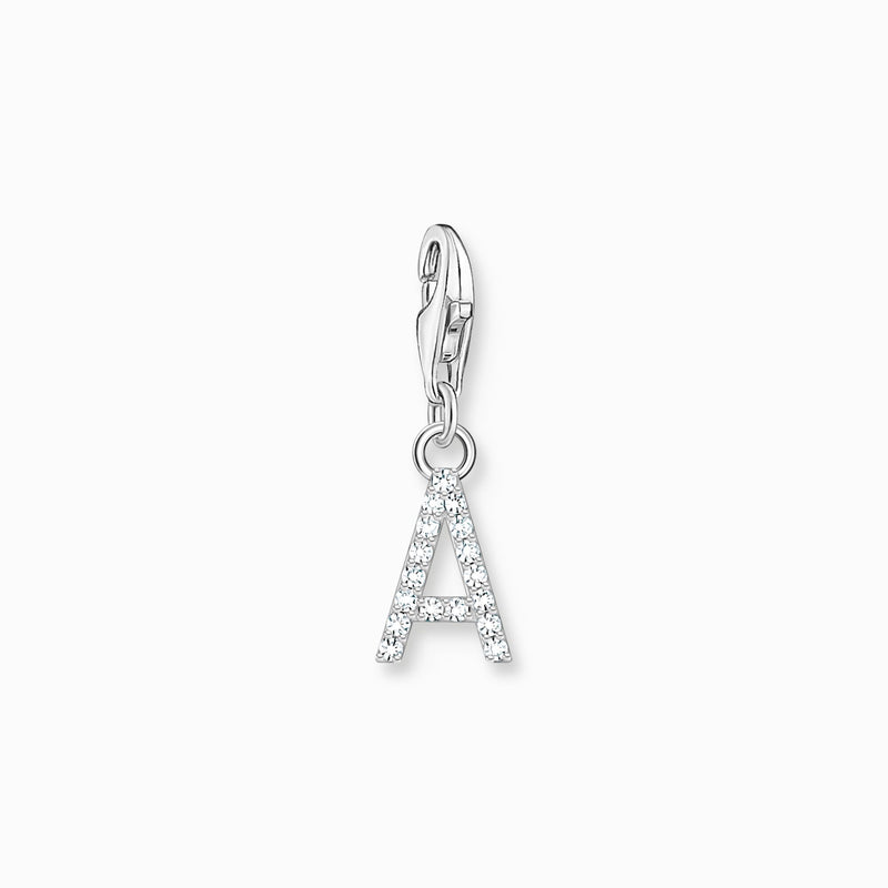 Thomas Sabo Charm pendant letter A with white stones silver 1938-051-14