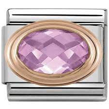 NOMINATION Rose Gold Pink CZ Charm 430601-003