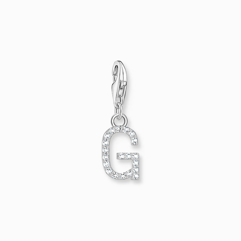 Thomas Sabo Charm pendant letter G with white stones silver 1939-051-14