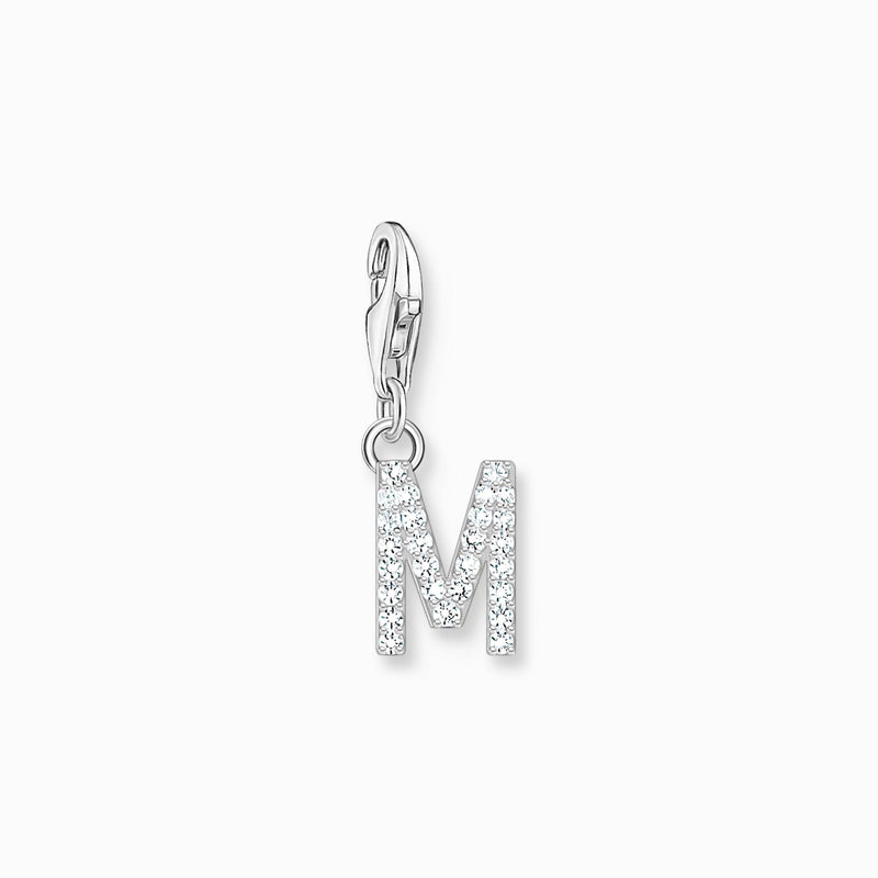 Thomas Sabo Charm pendant letter M with white stones silver 1941-051-14