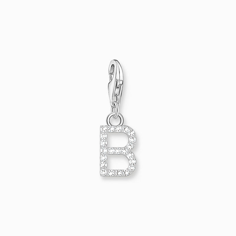 Thomas Sabo Charm pendant letter B with white stones silver 1942-051-14