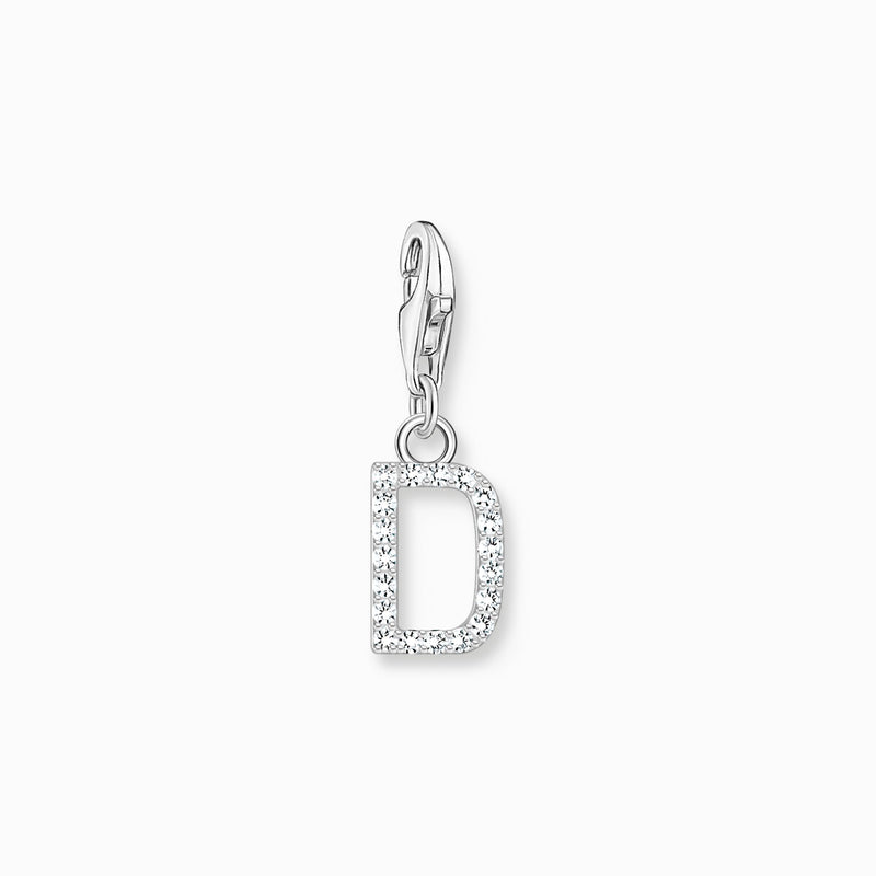 Thomas Sabo Charm pendant letter D with white stones silver 1944-051-14