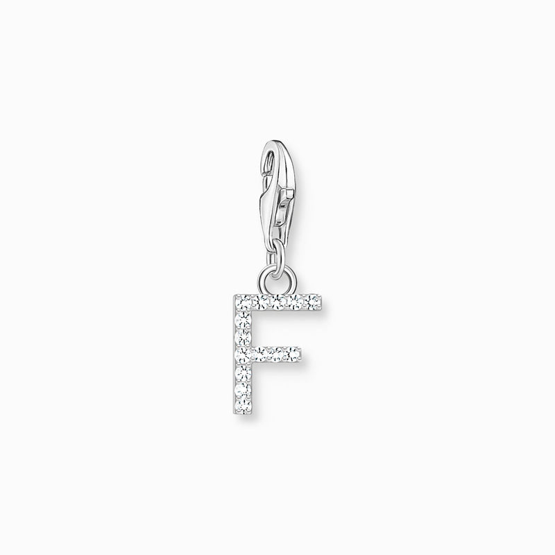 Thomas Sabo Charm pendant letter F with white stones silver 1946-051-14