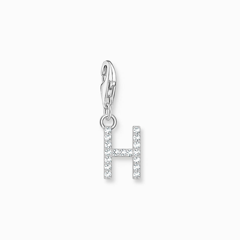 Thomas Sabo Charm pendant letter H with white stones silver 1947-051-14